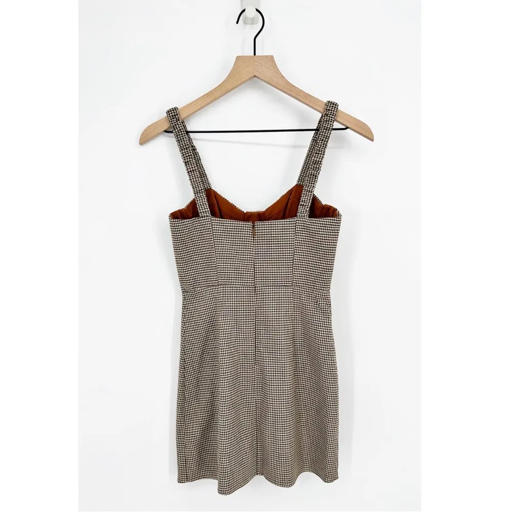 Majorelle Arlana Sweetheart Underwire Mini Dress Brown Black Check Women's XS - Image 5