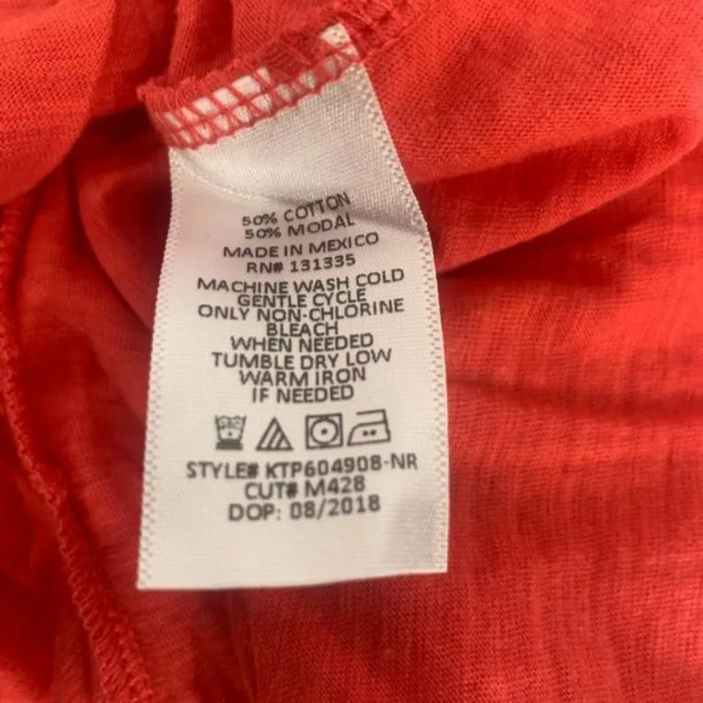 Socialite Womens Size XS Bright Red Cotton/Modal Short Sleeve Top - Image 6