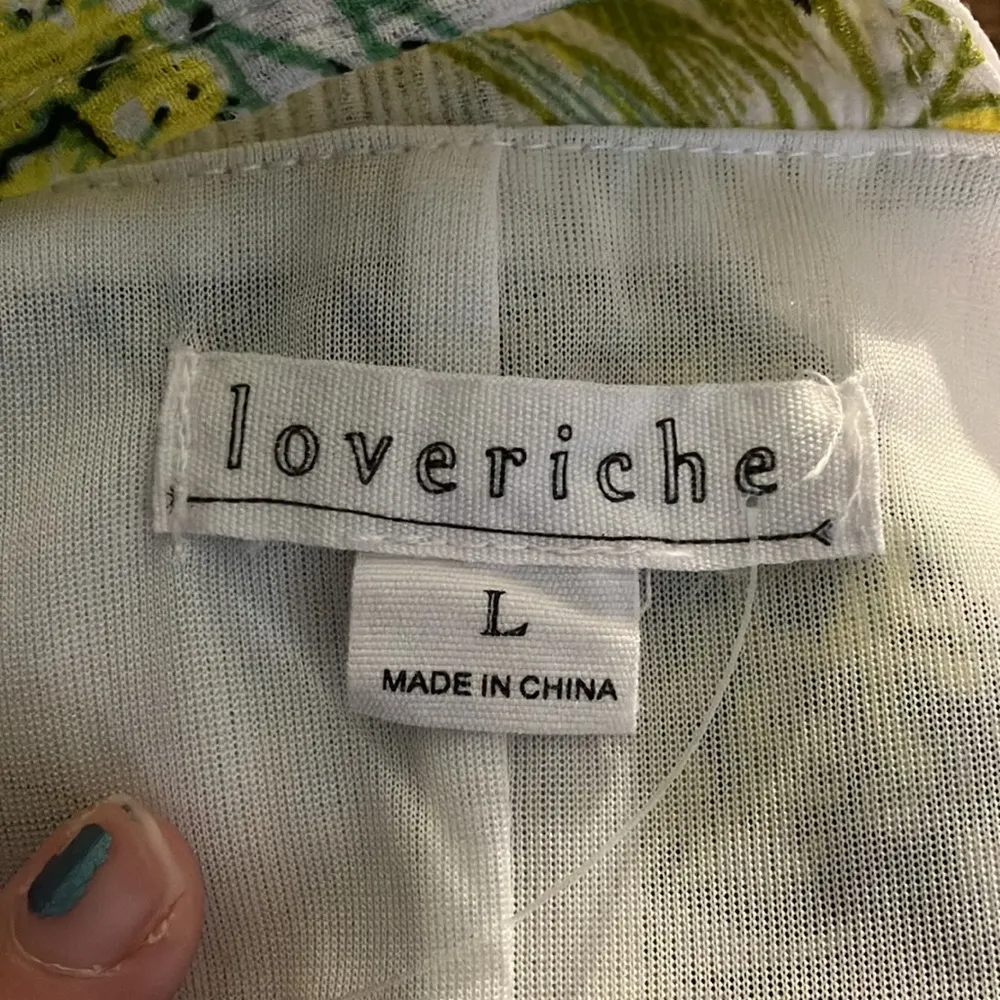 NWOT Loveriche Tropical Print Halter Dress, Large - Image 8