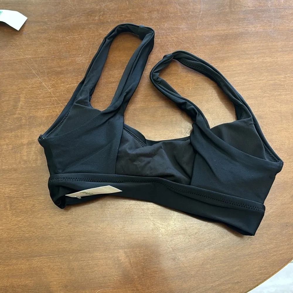 aerie Scoop Black Sporty Bikini Top Padded XXS - Image 3