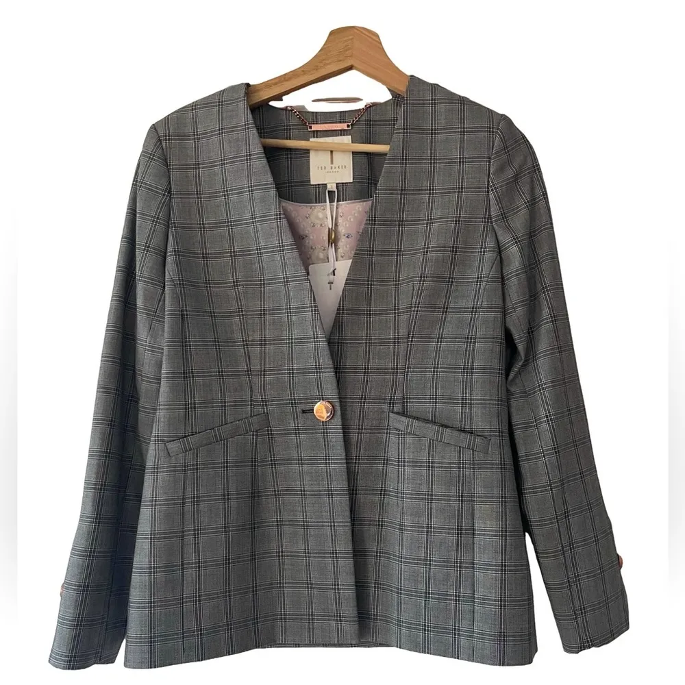 Ted Baker Size US 4 Collarless Jacket NWT‎ - Image 3