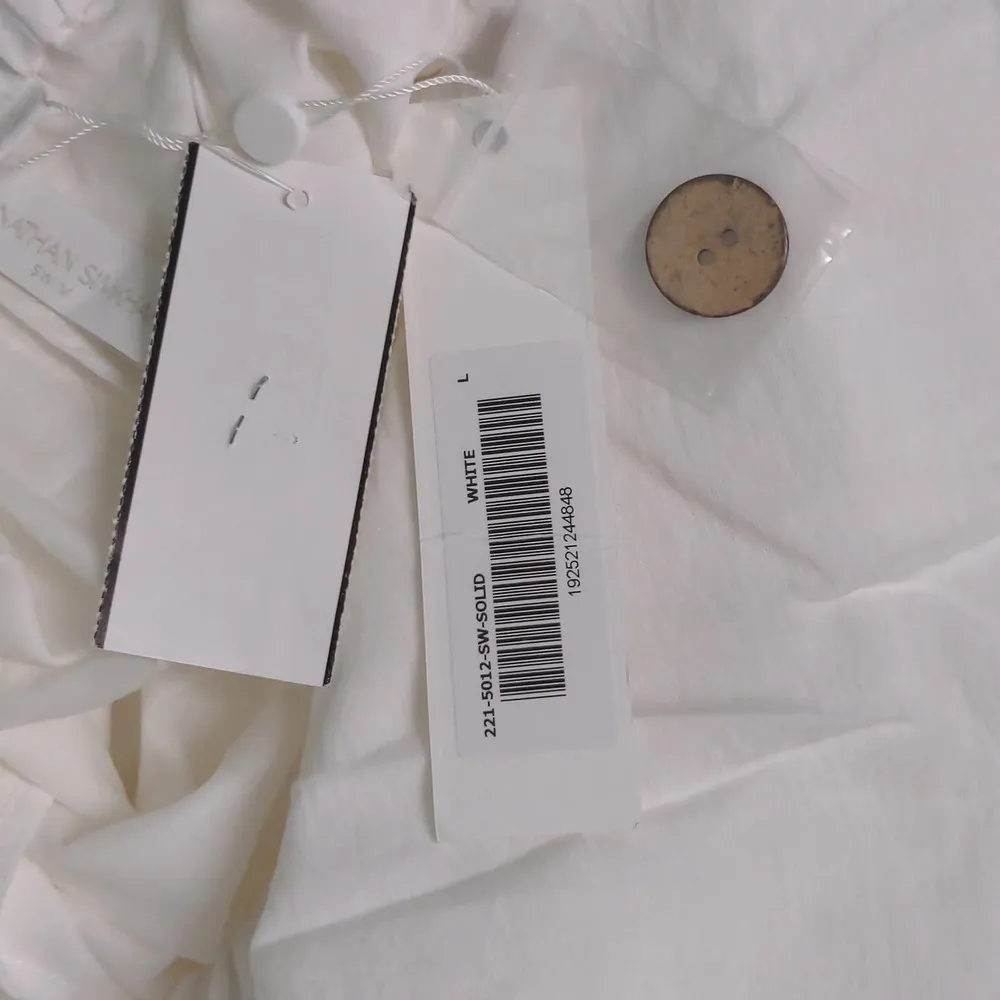 Jonathan Simkhai Swim Serenity Wide Leg Jumpsuit Open Back Pockets White L New Size L - Image 12