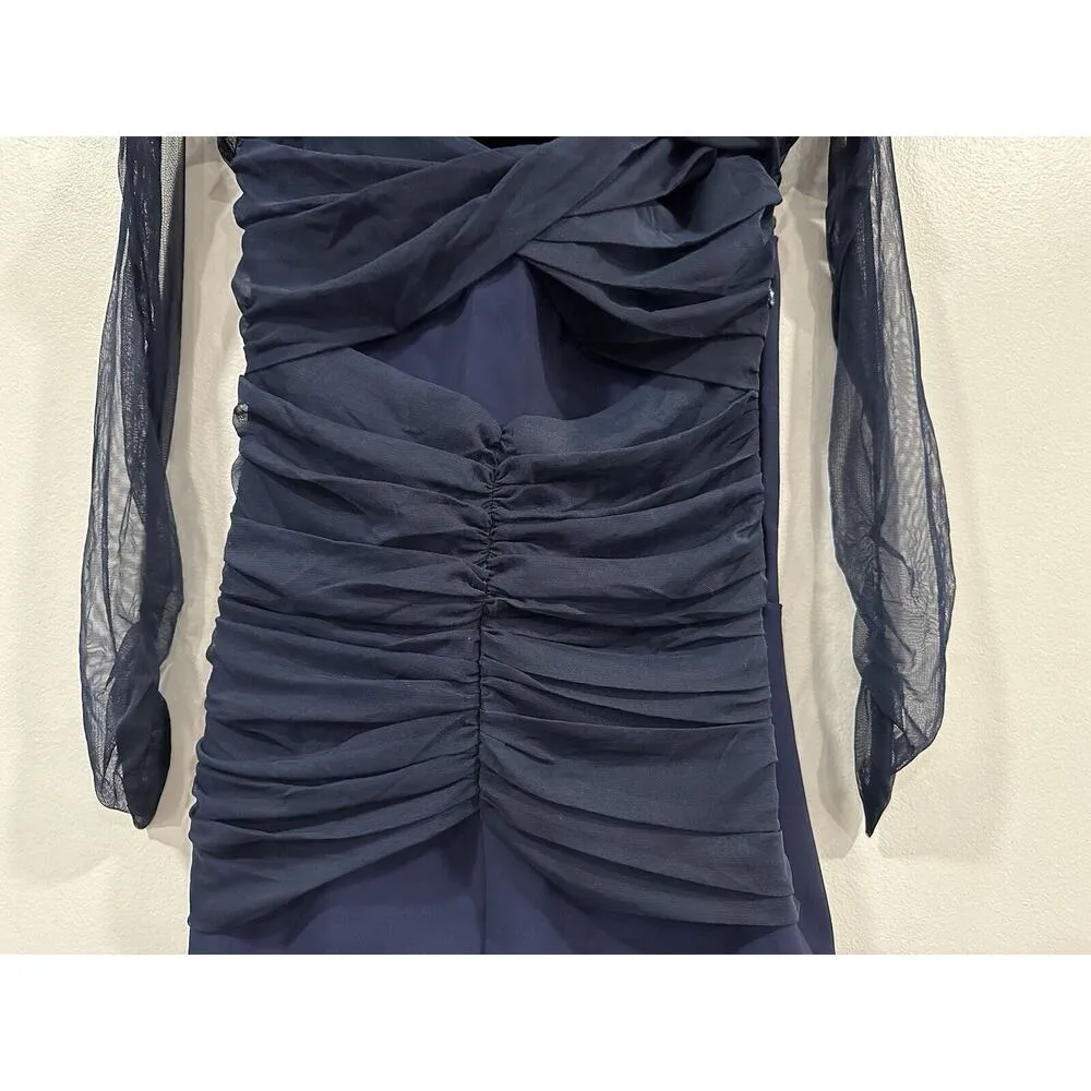 Chiara Boni Womens Leitha Blue Cut-Out Midi Date Night Sheath Dress Size 42 US 6 - Image 3