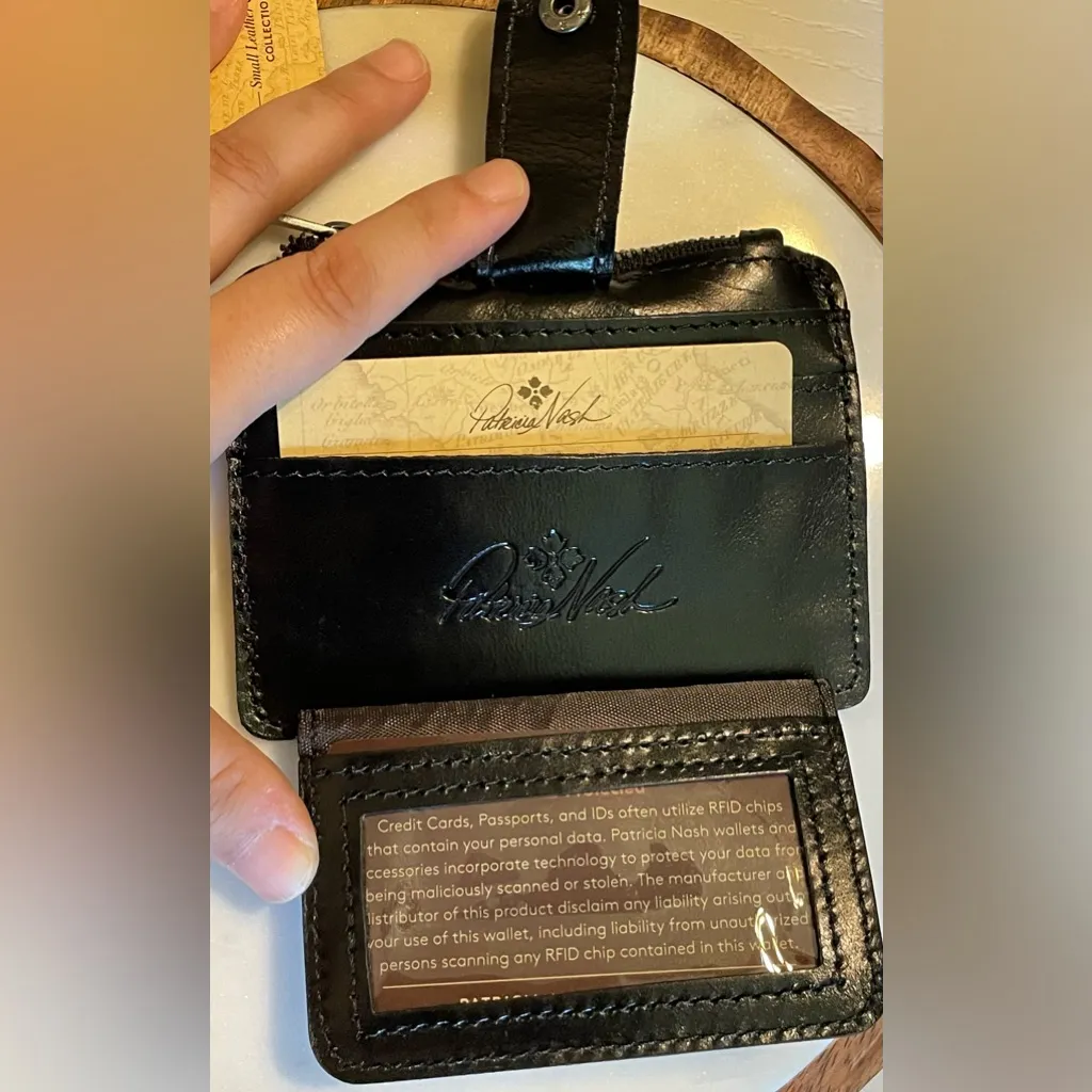 Patricia Nash | Cassis ID/ Card Case | Heritage | NWT - Handmade Leather - Black - Image 9