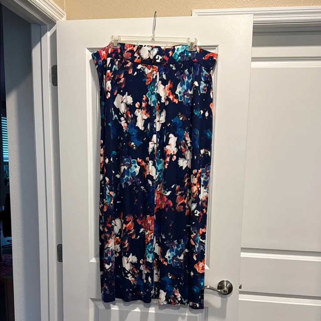 A.N.A. 2X Navy Print Maxi Skirt - Image 2