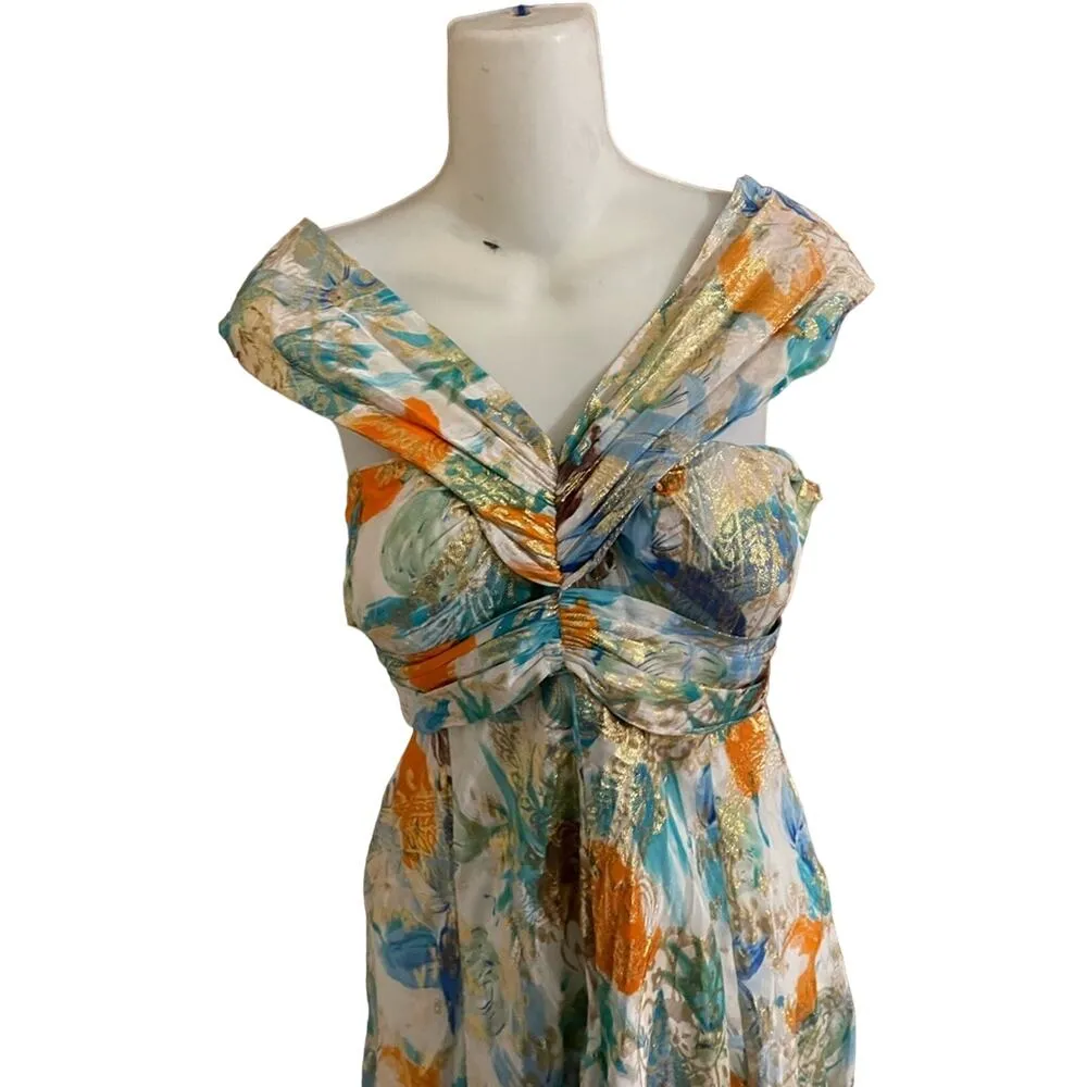 DVF multi metallic silk midi dress - Image 2