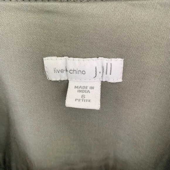 J Jill live in‎ chino size 6 petite button up tunic top dress olive green - Image 2