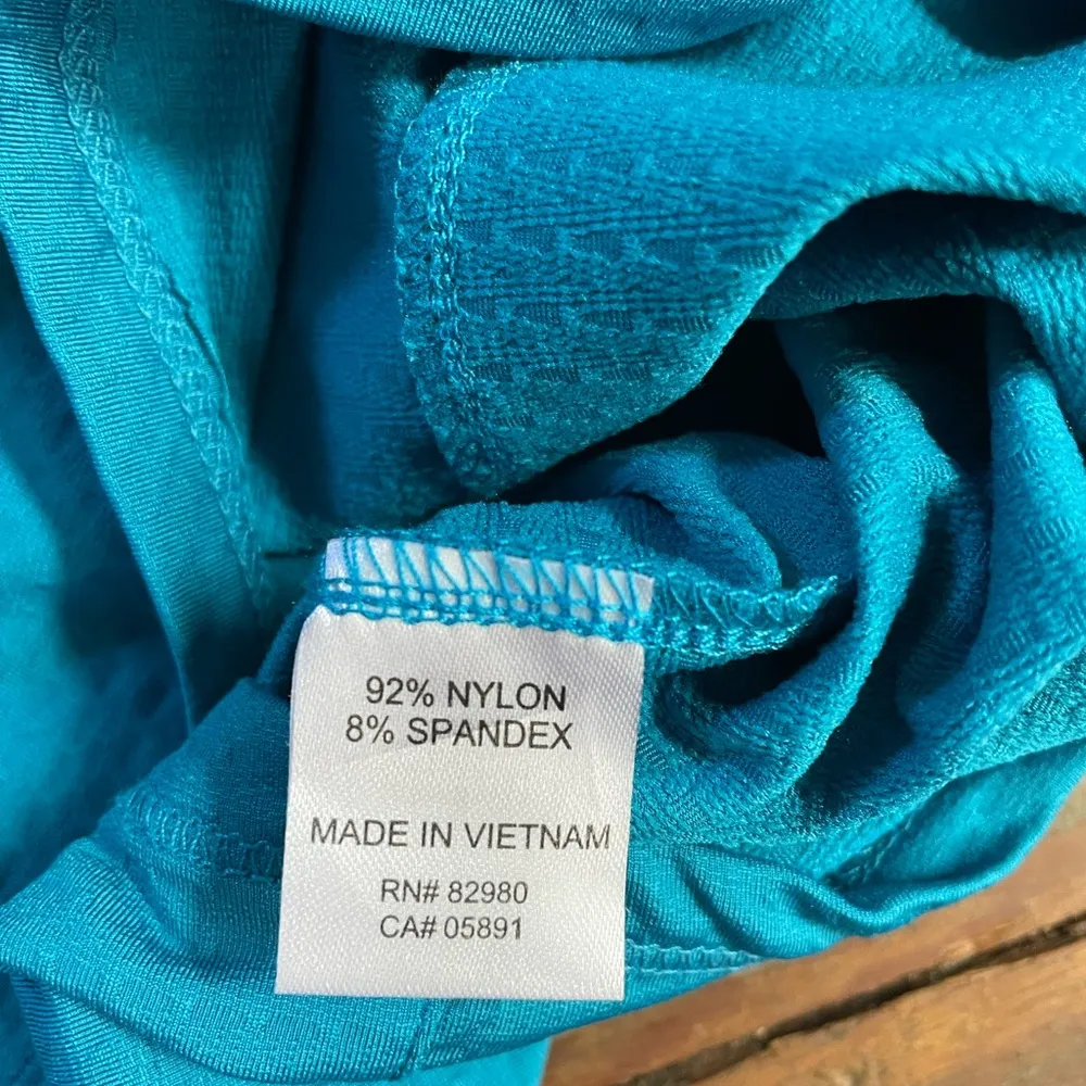 Bette & Court 1/4 Zip Long Sleeve Swing Sunshirt in Blue & Coral - Image 11