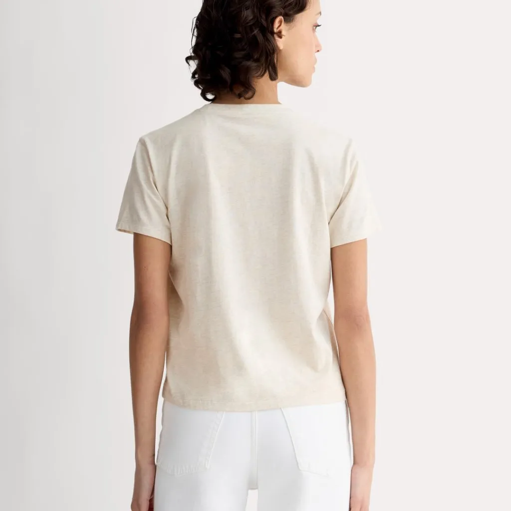 Everlane The Box Cut Tee in Essential Cotton in Heathered Oat, Size XXS - Image 3