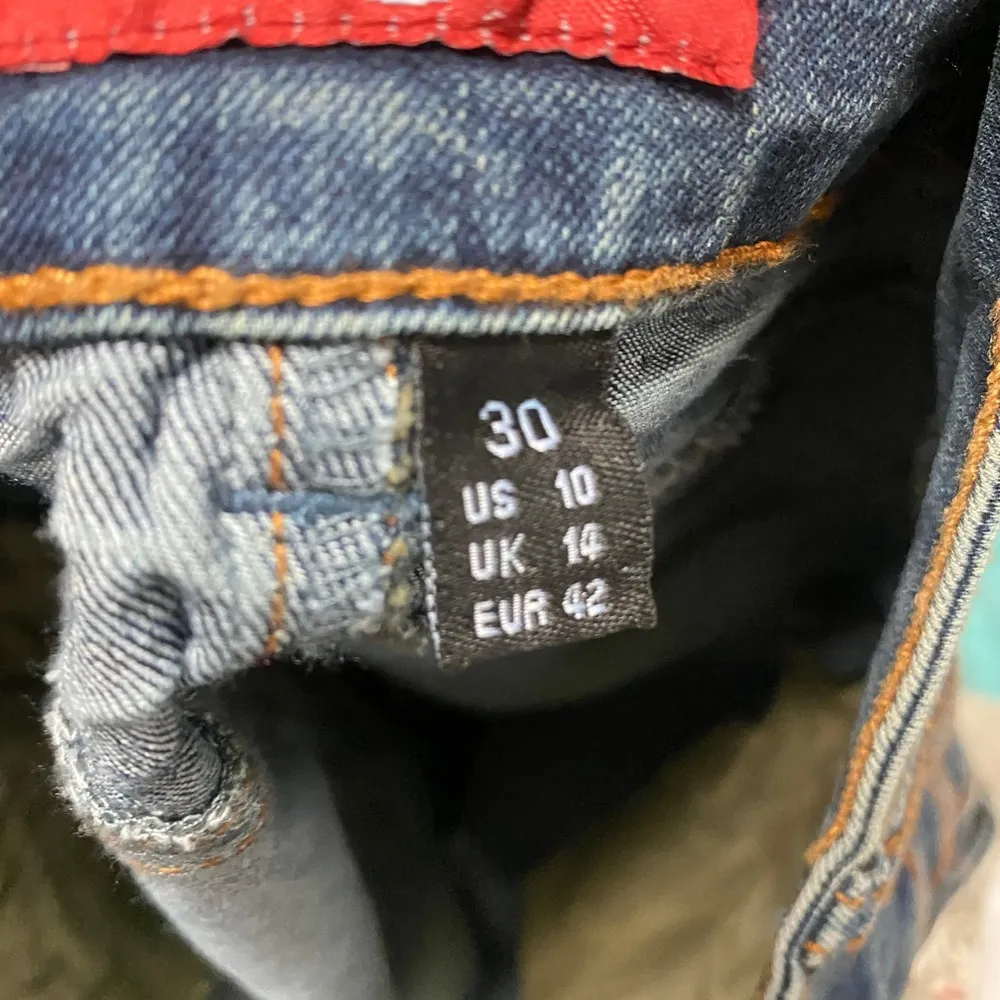 Style 7 Y2k Vintage Denim Mini Skirt Distressed Pockets Blue Women's L Feminine Size L - Image 9