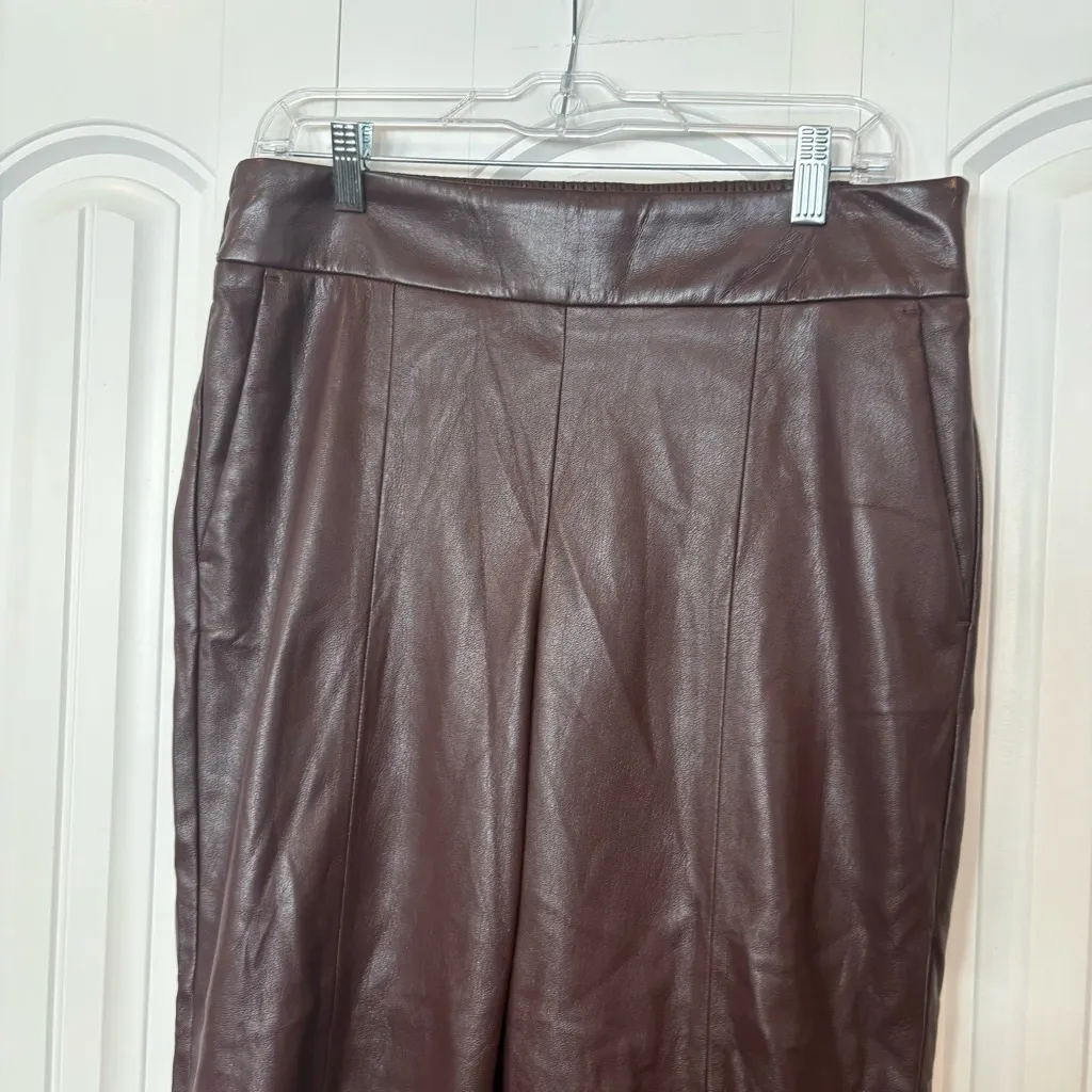 Chico’s Brown Faux Leather Pull On Crops Size 1 (Size 8)‎ - Image 3