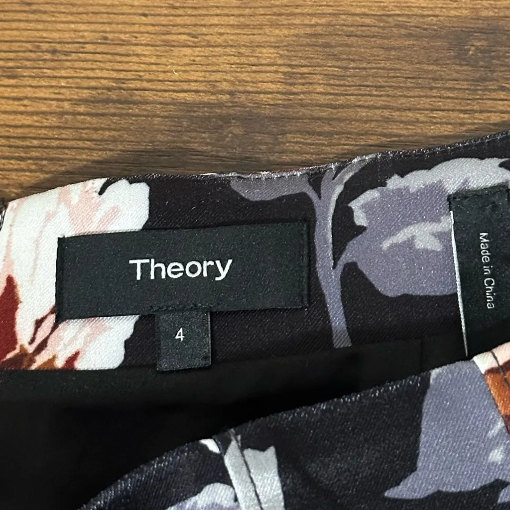 Theory Hourglass Floral Print Skirt Size 4 - Image 6