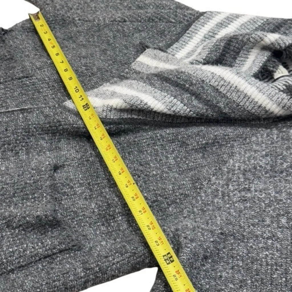 Saturday Sunday Anthropologie Stripe Fringe Wrap Cardigan Holiday Cabin Cozy OS - Image 12