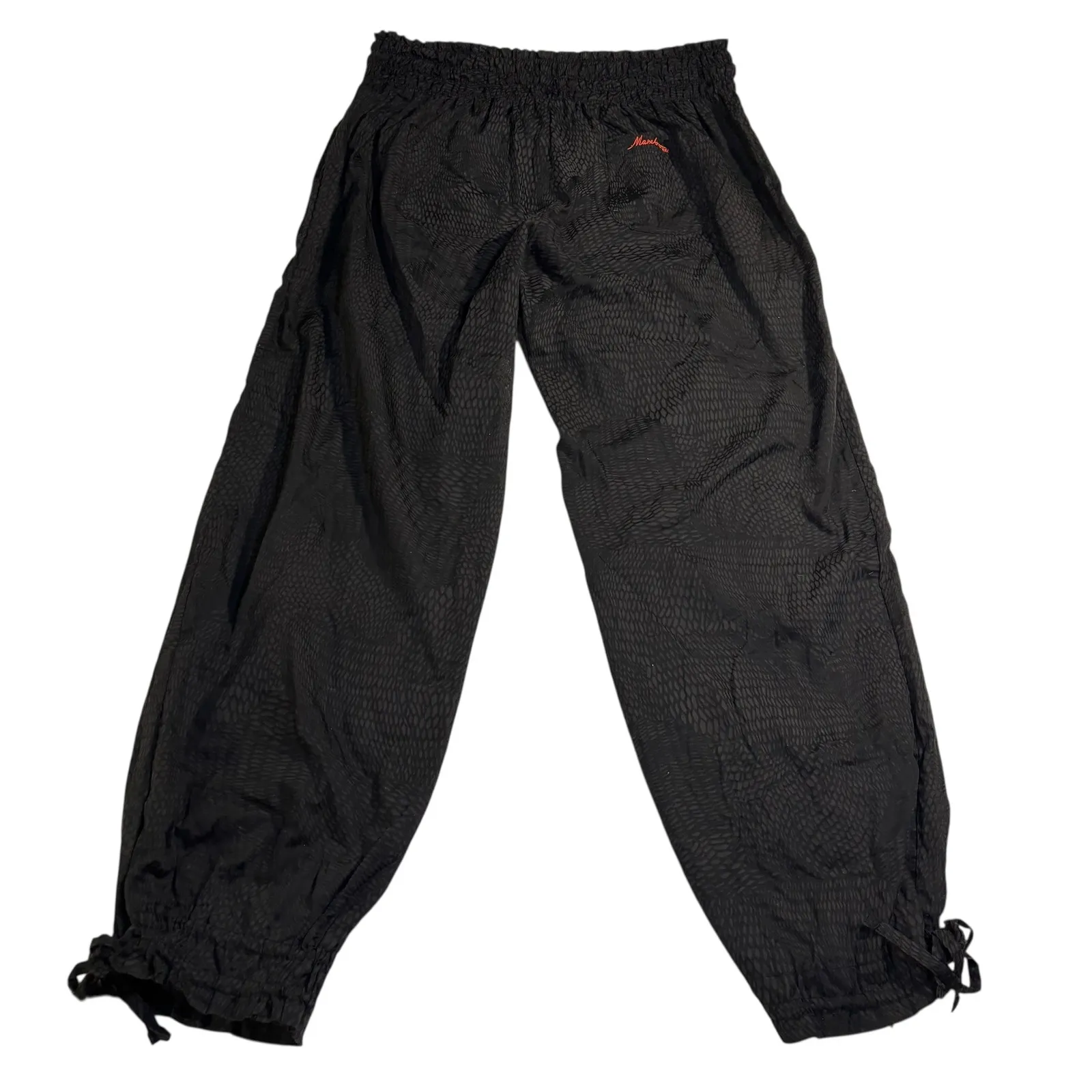 Mambo‎ Lounge Pants Snakeskin Print Drawstring Ankle Elastic Waist Size 16* Black - Image 2