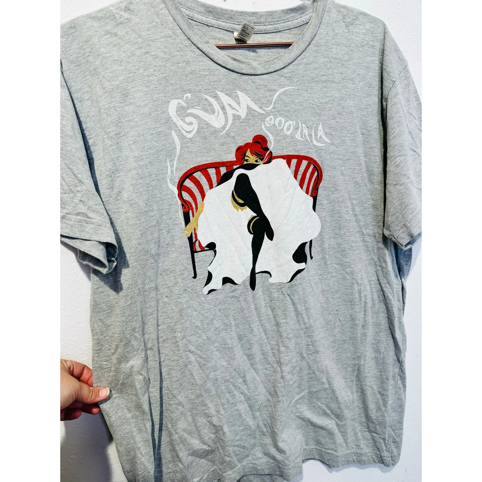 American Apparel OOO LA LA French Puffy Dress Lady Graphic Tee Size Large - Image 4