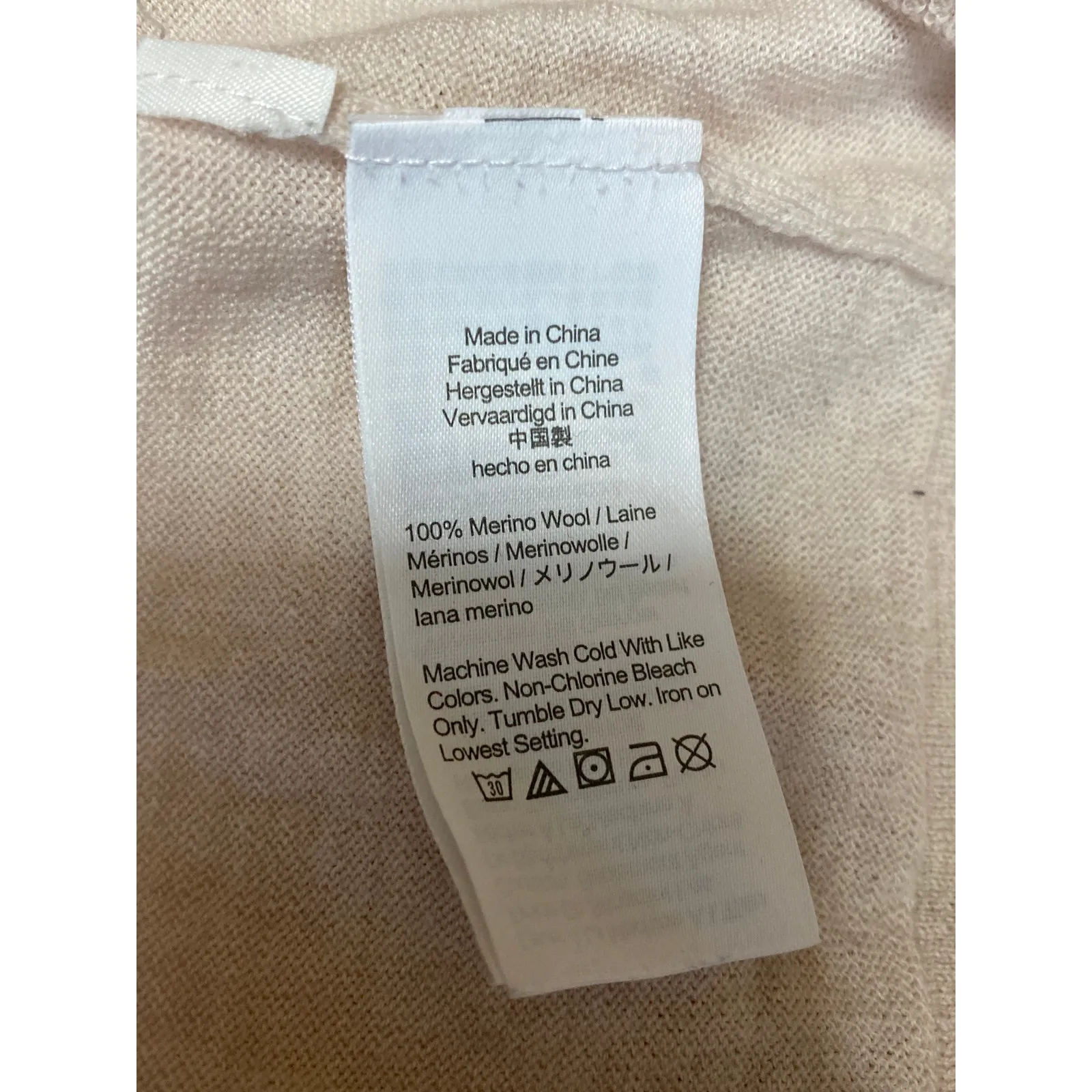 J.Crew Women's Beige 100% Merino Wool Long Sleeve Crew Neck Sweater Top Size XS - Image 6