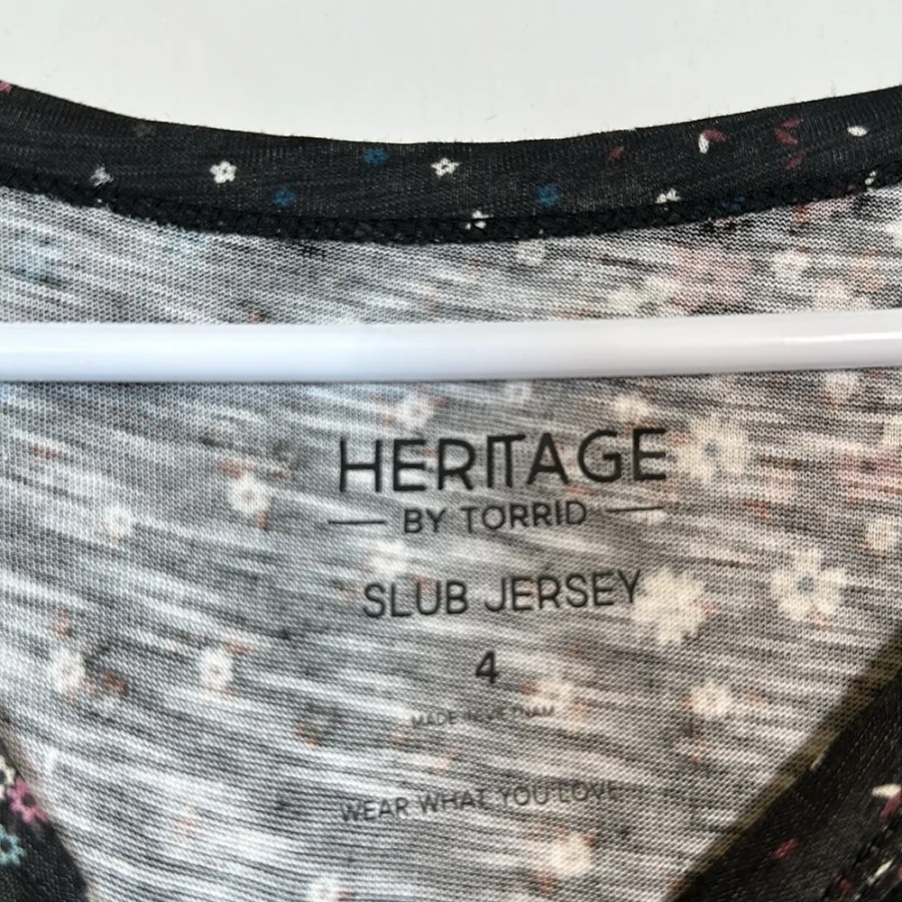 Plus Size Cotton Slub Jersey Crew Neck Tulip Sleeve Tee Shirt Flutter Sleeve 4X - Image 5