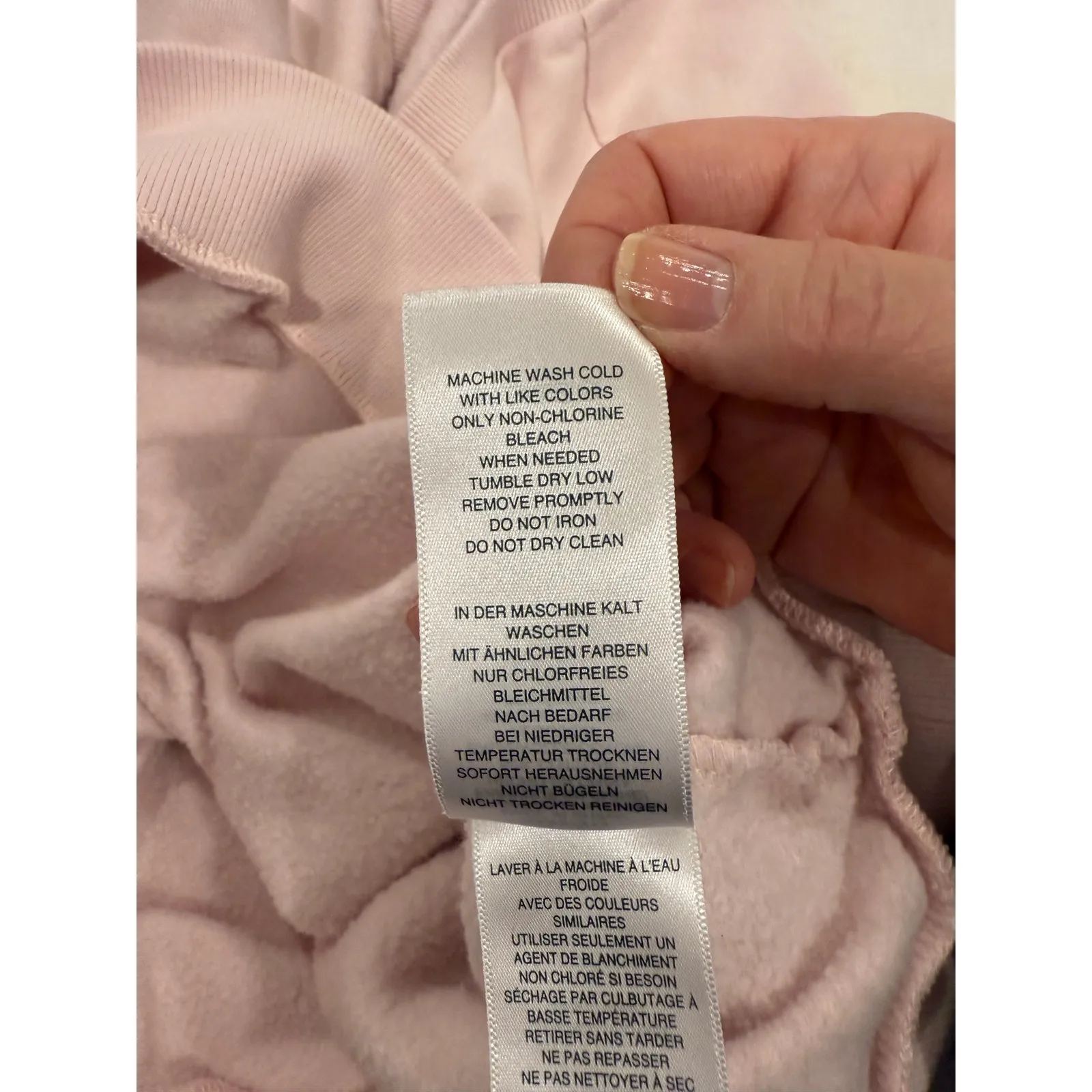 True Religion Brand Jeans Sweatshirt Womens M Pink Fleece Lined Ruched Sleeve Size M - Image 8