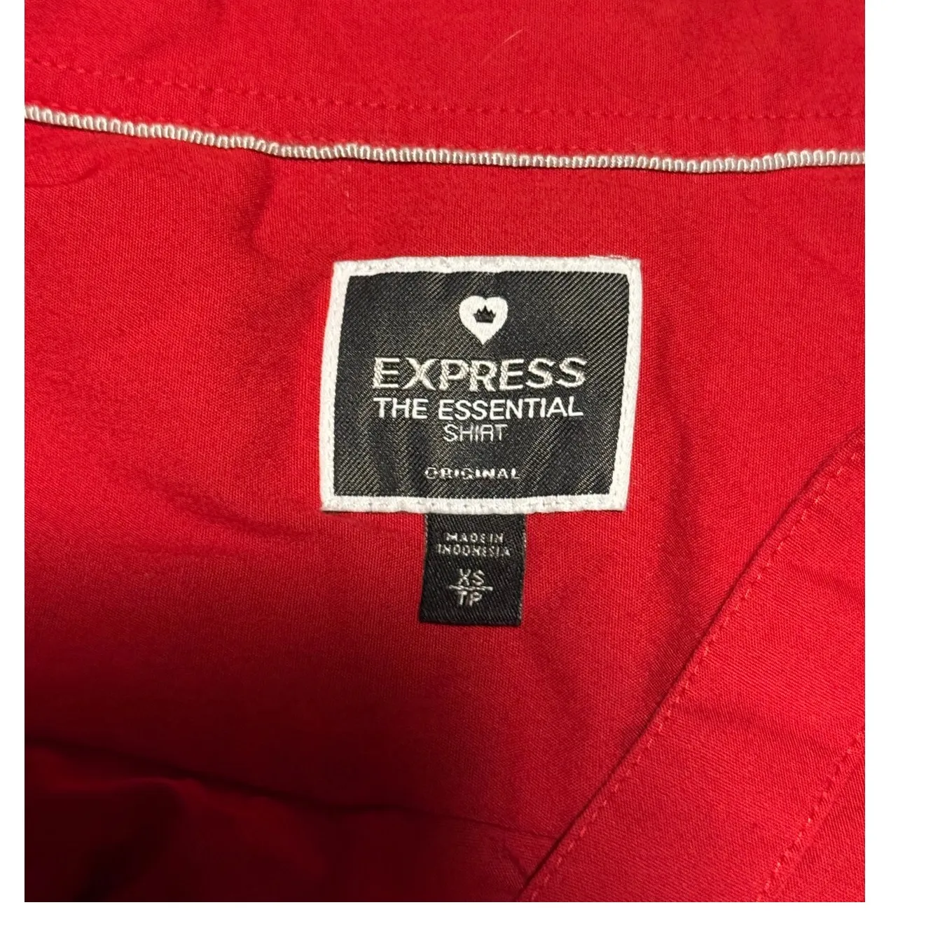 Express red button up womens size extra small - Image 4