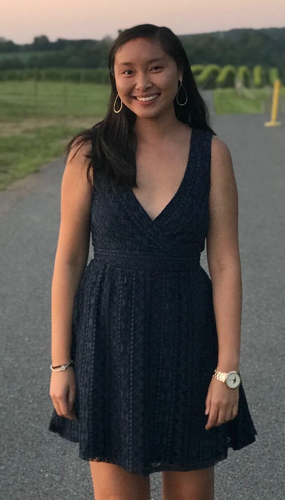 Navy Blue Lace Skater Dress - Image 4