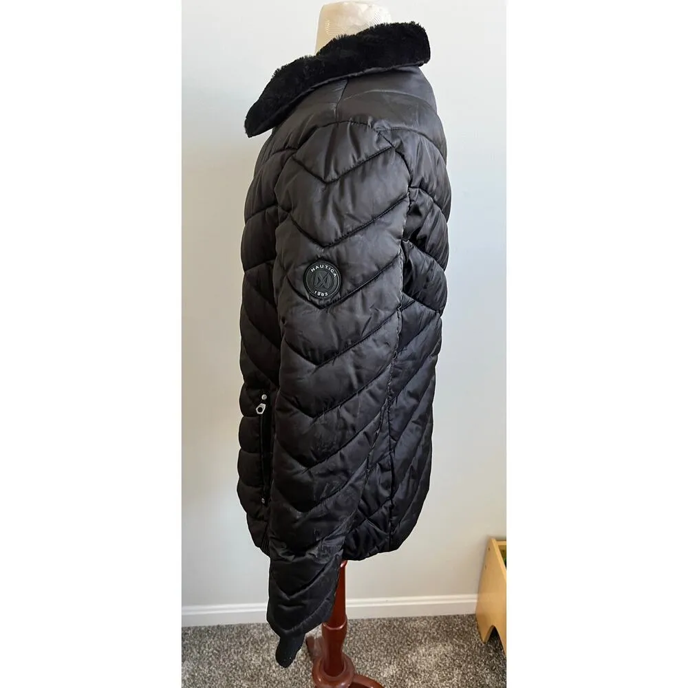 Nautica Water Resistant Full Zip Puffer Coat Medium - Image 4