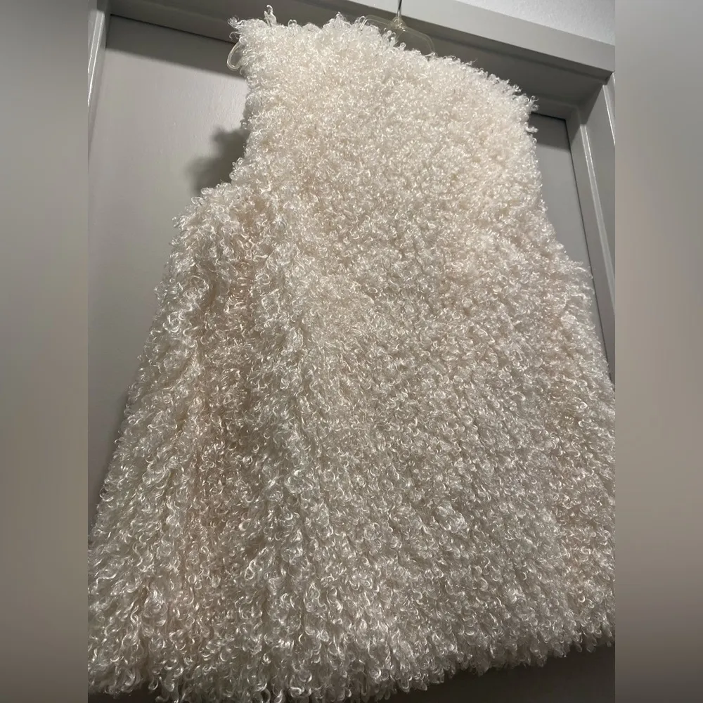 Cali Style U.S.A. Boho Cream Ivory White Fuzzy Faux Shearling Fur Vest - Image 6