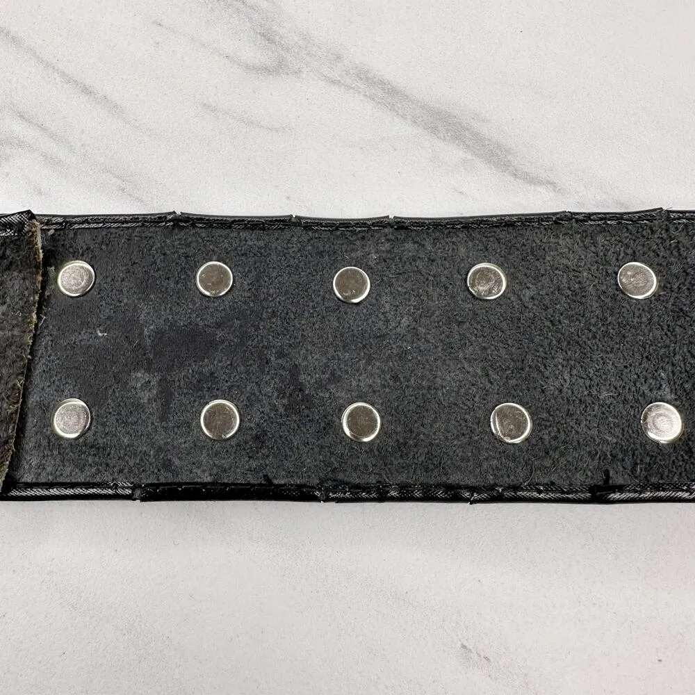 Vintage Argentina Coin Studded Leather Chain Belt Gaucho Western Small (S) ✨ Black - Image 12