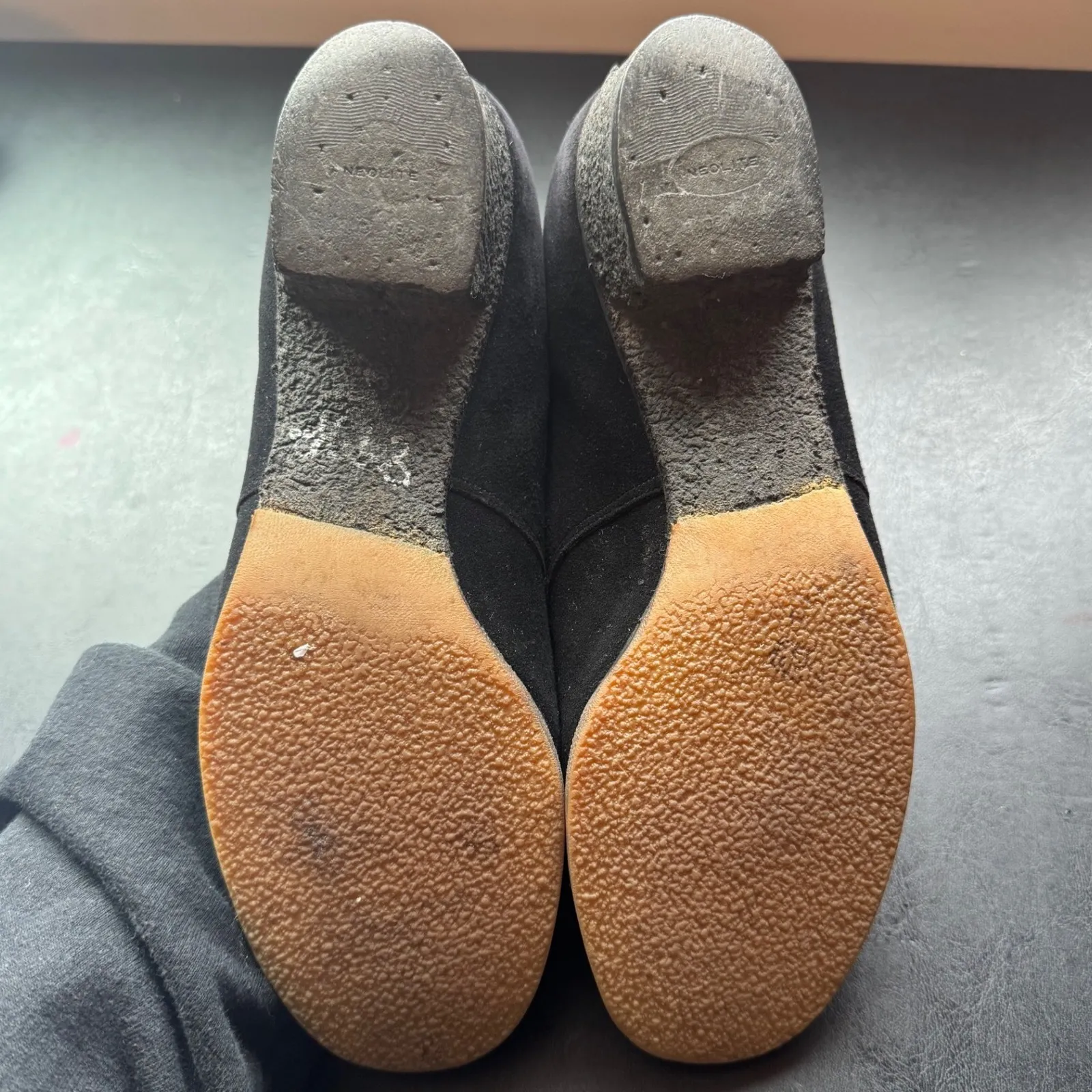 60s Vintage CUIR sz 5 Vernable Neolite Black Suede Leather Lace Up Flapper Heel - Image 13