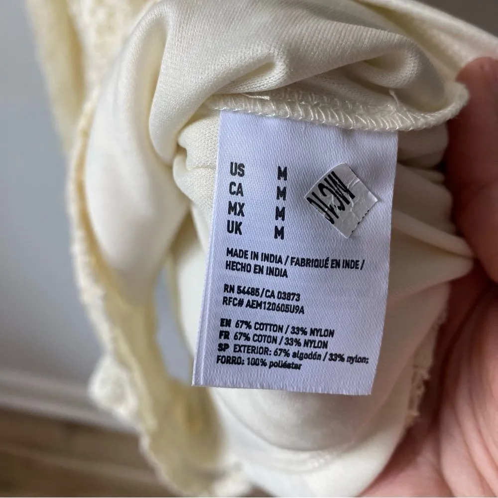 American Eagle  Ivory Lace Short Sleeveless Romper - Image 5