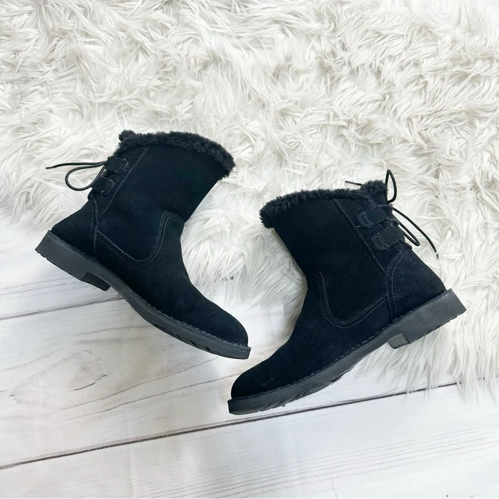 UGG Naiyah Black‎ Leather Suede Boot Size 8 - Image 3