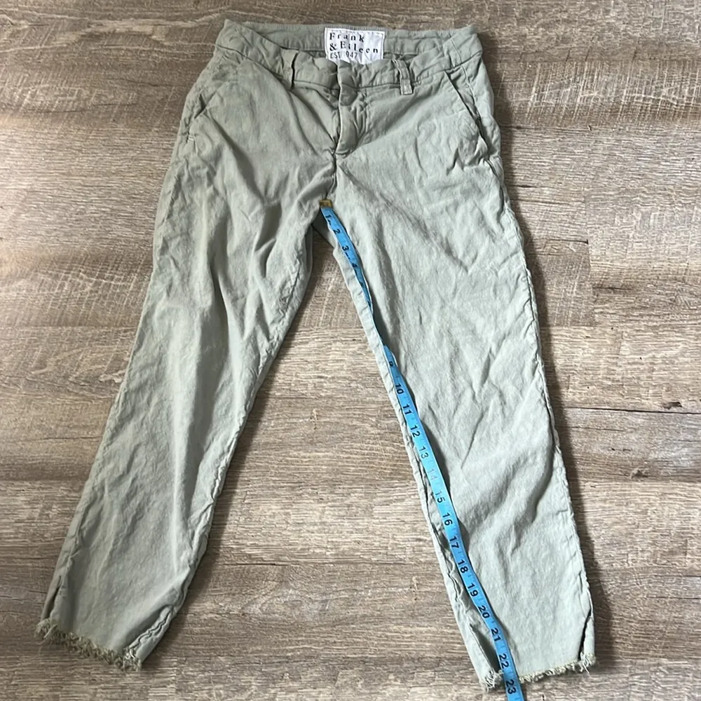 Frank & Eileen Kinsale Pant Trouser Italian Performance Sage Green Size 0 - Image 2