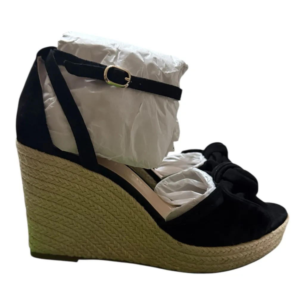 Kate Spade New York Tianna Suede Espadrille Wedge Sandals – Black (Size 9B) - Image 7