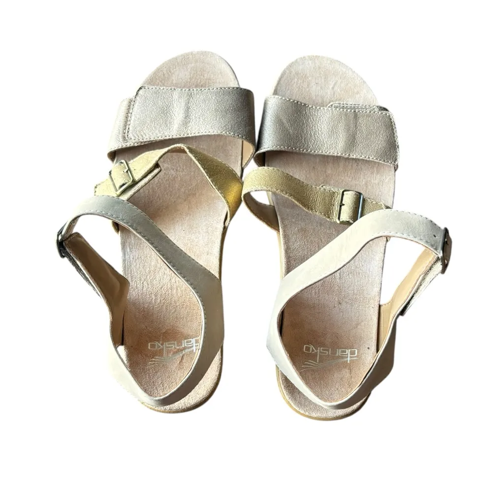 Dansko Womens Malena Taupe Leather Ankle Strappy Heels Shoes - Image 6