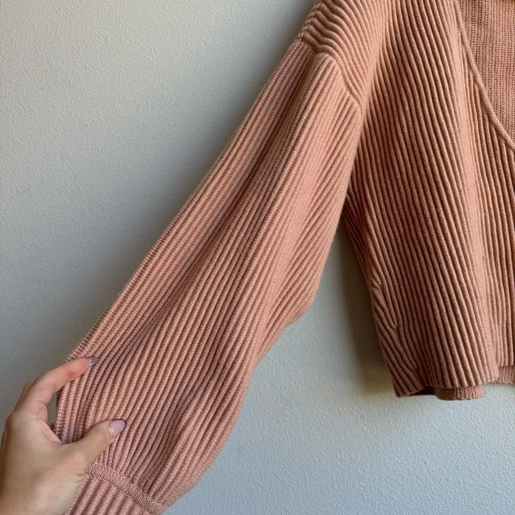 Lunya Cozy Organic Cotton Silk Reversible Pullover Otium Lunya Sweater Medium Pink - Image 4