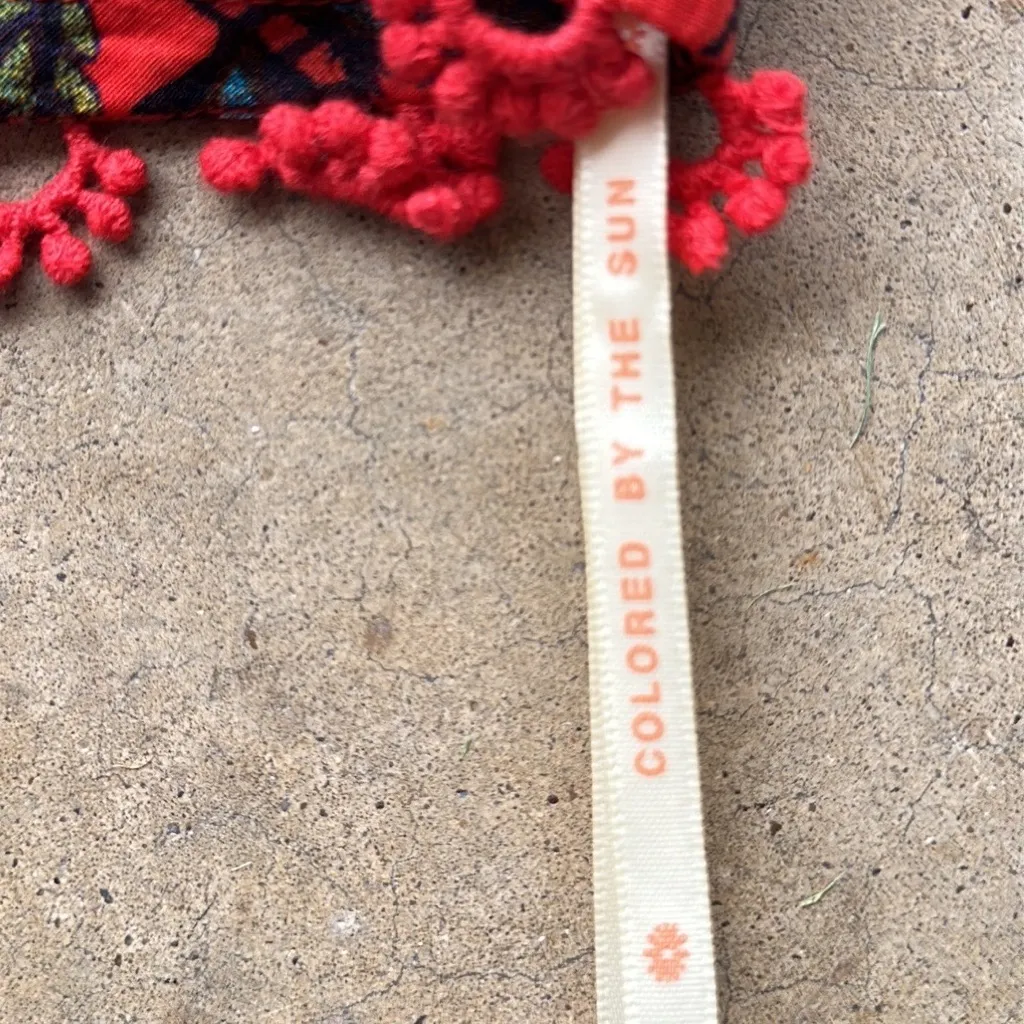 FARM RIO x Anthropologie One Shoulder Crop Floral Top X-Large Red Motif NWT $158 - Image 4