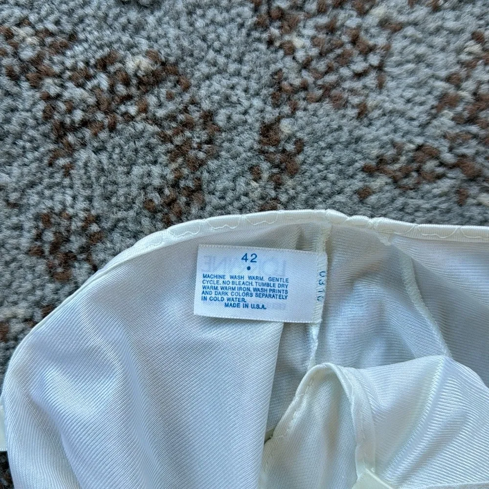 Vintage Lorraine Nylon Slip Dress Nightgown White 42 - Image 3