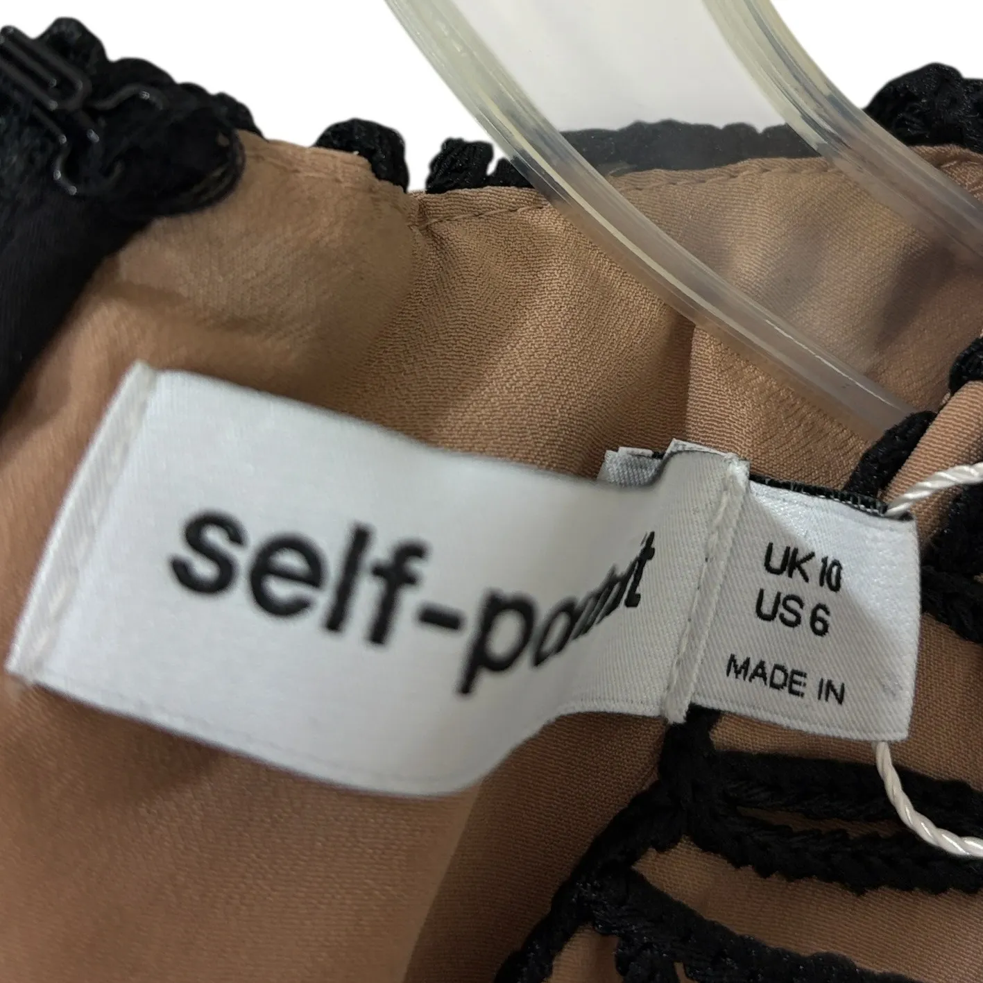 Self Portrait Black Giupure Lace Midi Dress US 6 AW22905 - Image 7