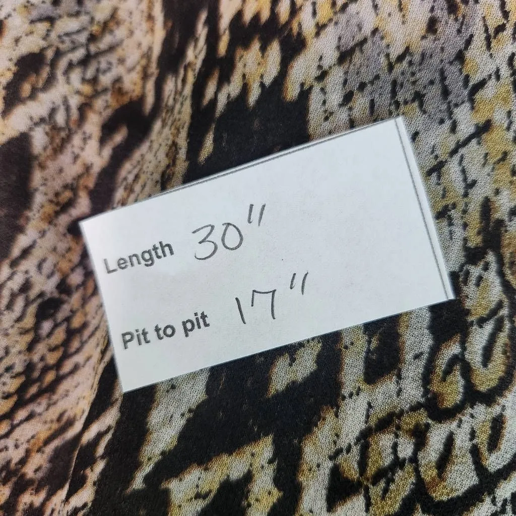 By Together Snakeskin Print Mini Slip Dress Size Small Black and Tan Print Dress - Image 8