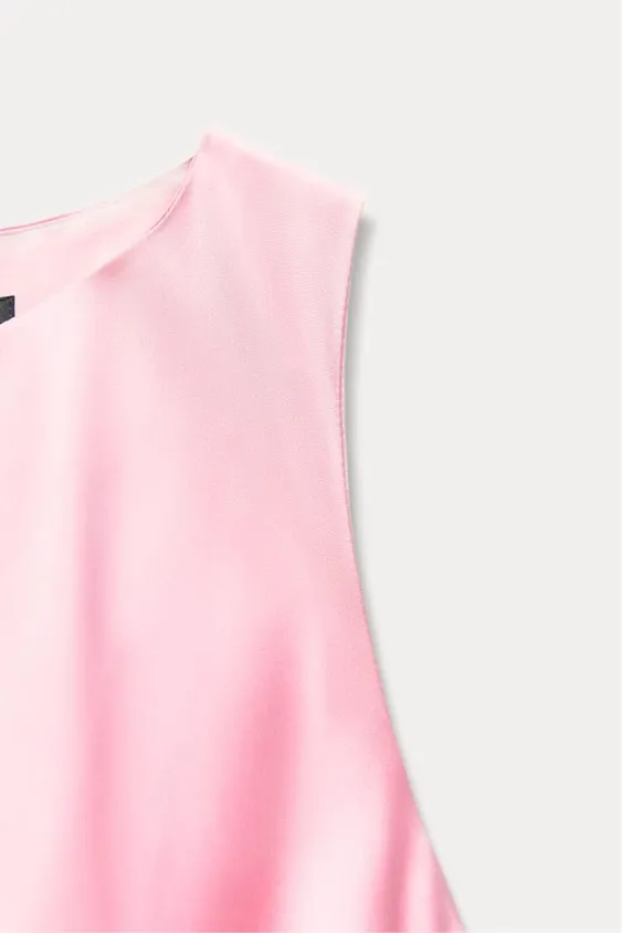 Zara maxi dress midi Light Pink tie knot satin effect wedding party - Image 7