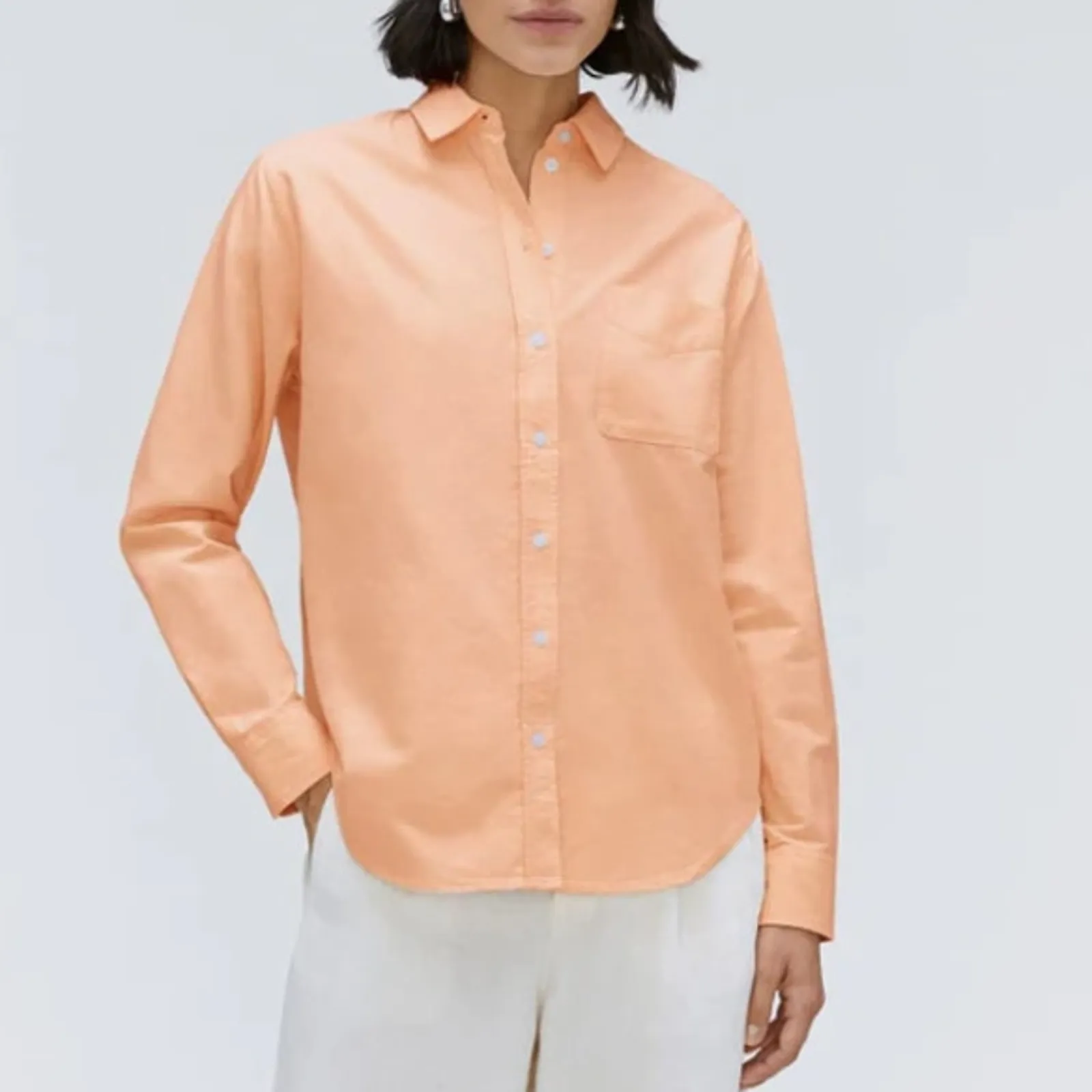 NWT Everlane The Relaxed Oxford Button Down L/S Shirt in Apricot Sz 2 - Image 2