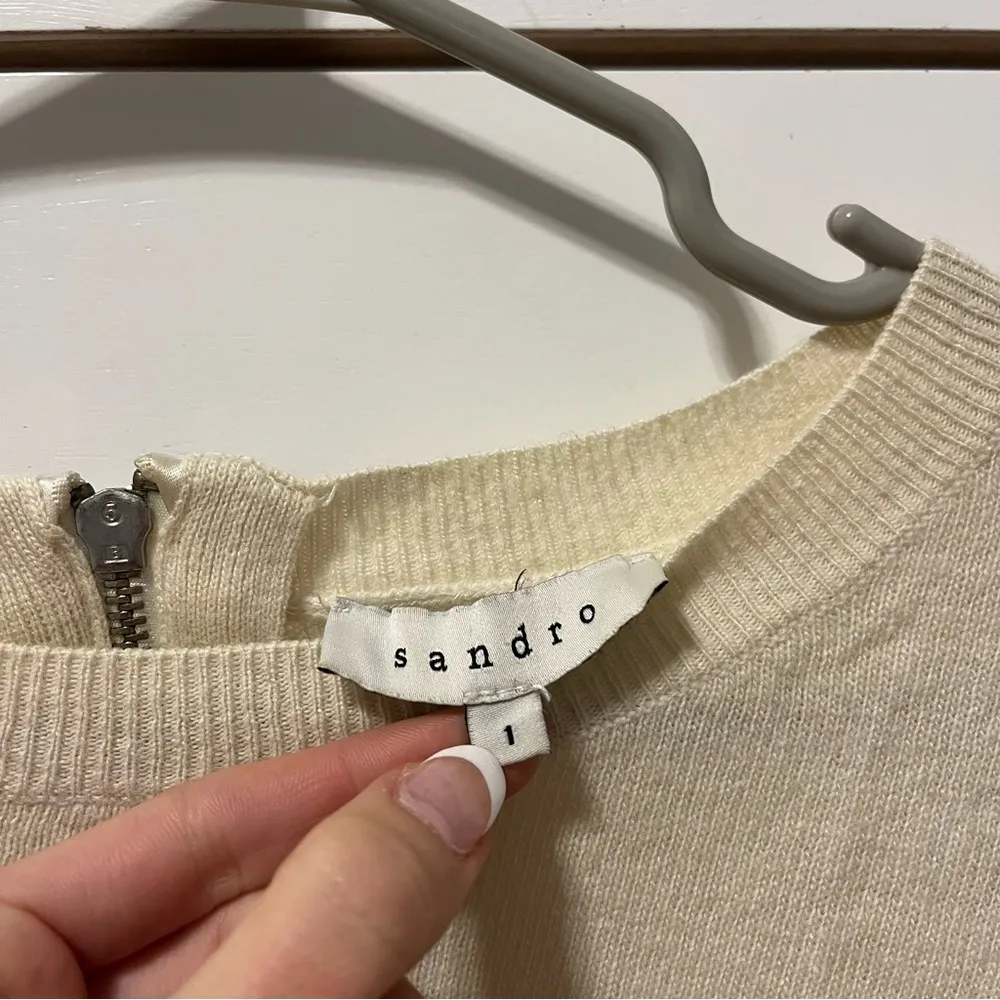 Sandro Cream Sweater - Image 5