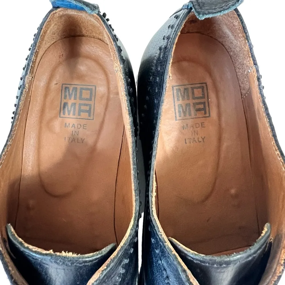 Moma Italian made black leather shoes size 39 - Image 7