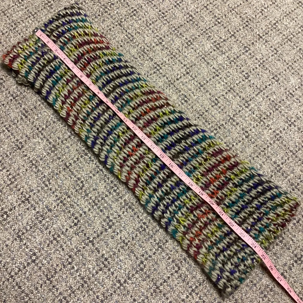 Source Unknown Multi Colored Tan Purple Blue Green Yellow Orange Sequin Knit Infinity Scarf - Image 4