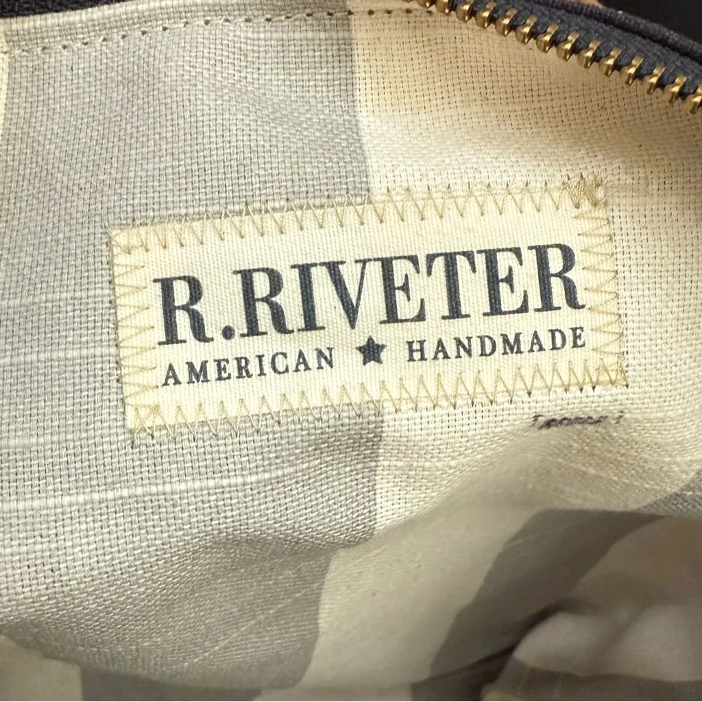 R. RIVETER Black Washed Canvas + Brown Leather Otto Tote Crossbody Bag - Image 15