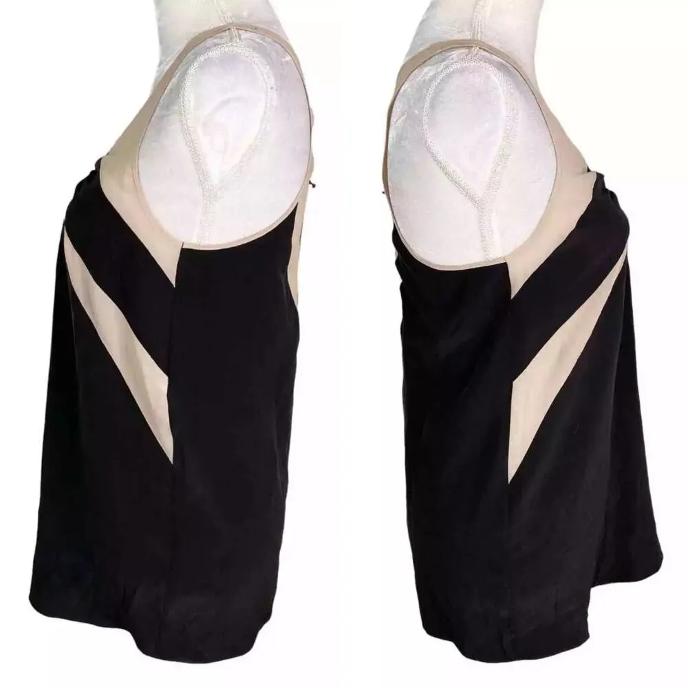 Faith Connexion Top Tank 4 Silk Black Beige Semi Sheer New - Image 7