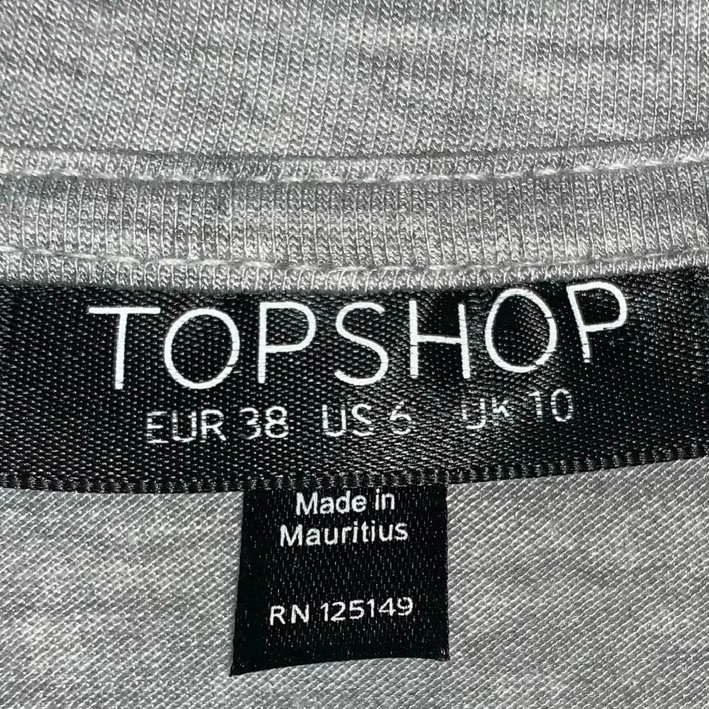 Topshop Gray Asymmetrical Ruffle Long Sleeve Top Size 6 - Image 3