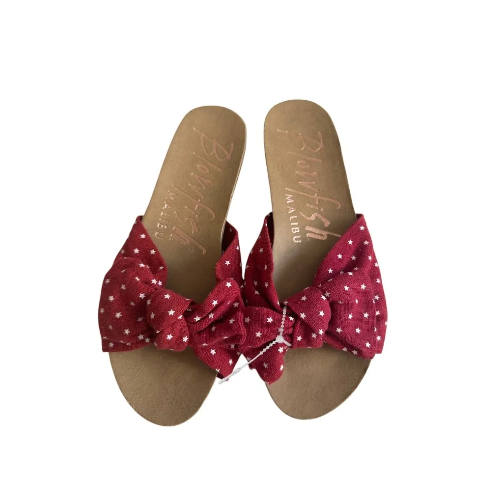 BLOWFISH Red White Polka Dot Slide Sandals Size 6.5 - Image 4