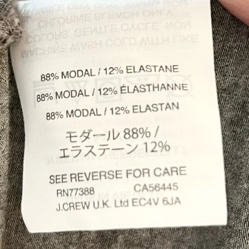 J. Crew Black Label Gray Long Sleeve Casual Modal Shirt Dress Size Large - Image 6