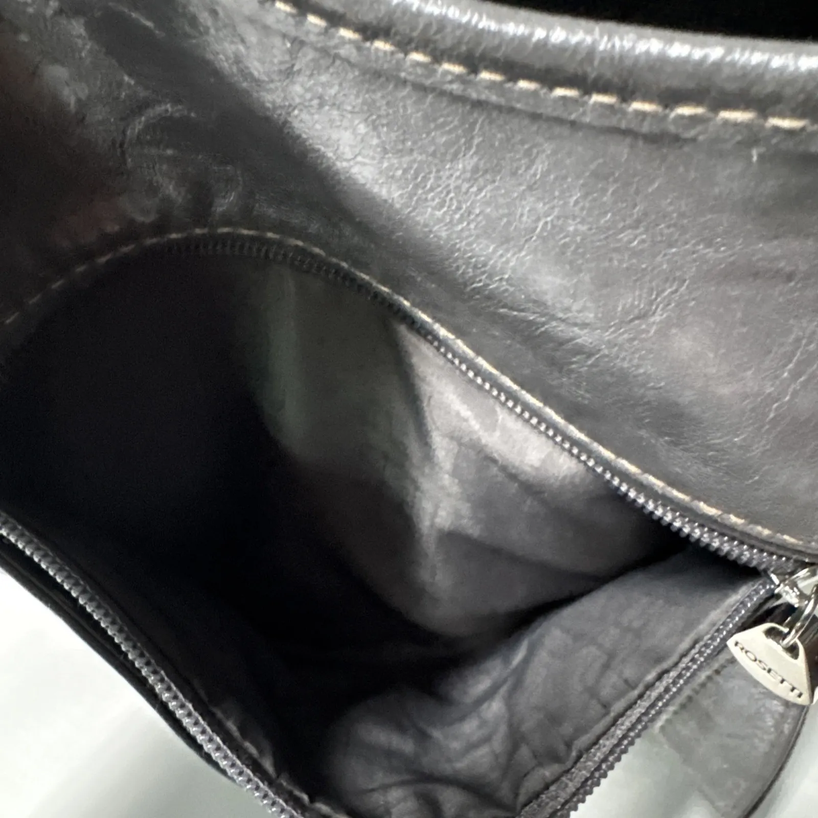 Rosetti Shoulder Bag Gray Faux Leather‎ Large Hobo Purse with Front Zip Pocket - Image 7