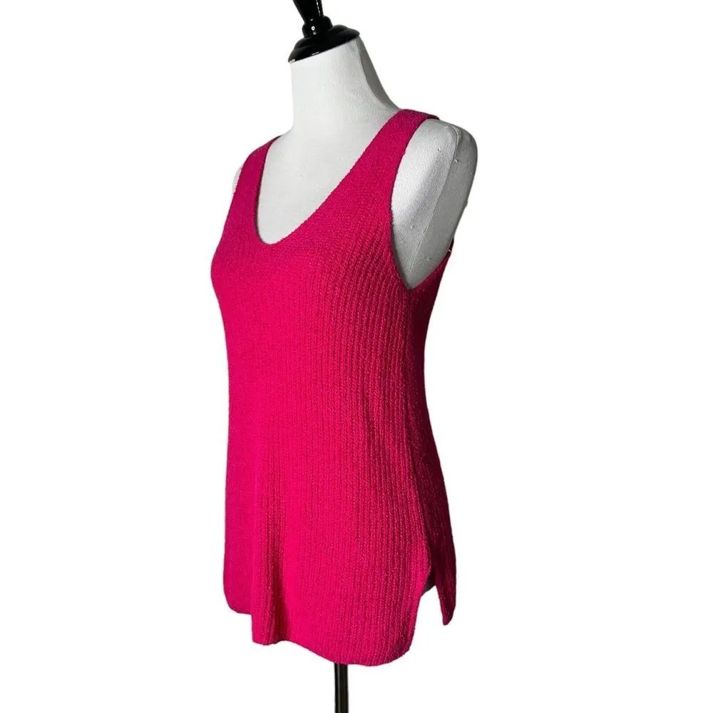 A New Day Pink Knit‎ Sleeveless Top Womens M V Neck Soft Pullover Preppy - Image 7